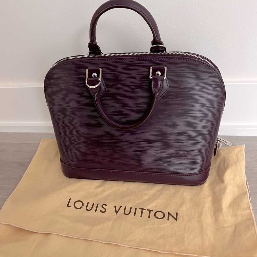 Louis vuitton purple alma pm bag